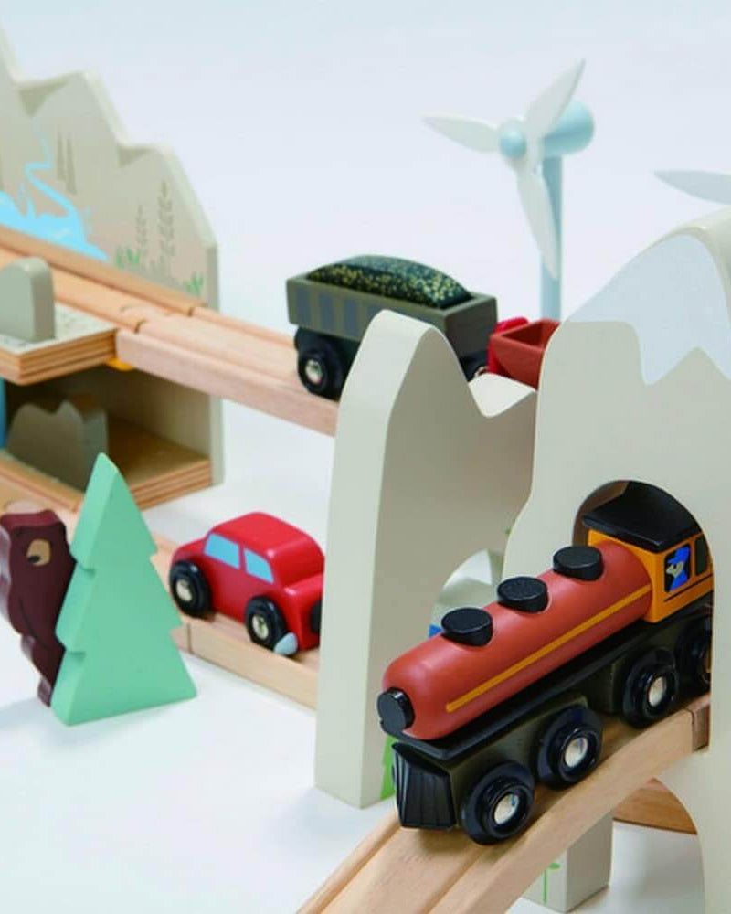 Ensemble de trains Mountain View (115 pcs) -Ensembles de jeu- Boutique LeoLudo-Tender Leaf Toys