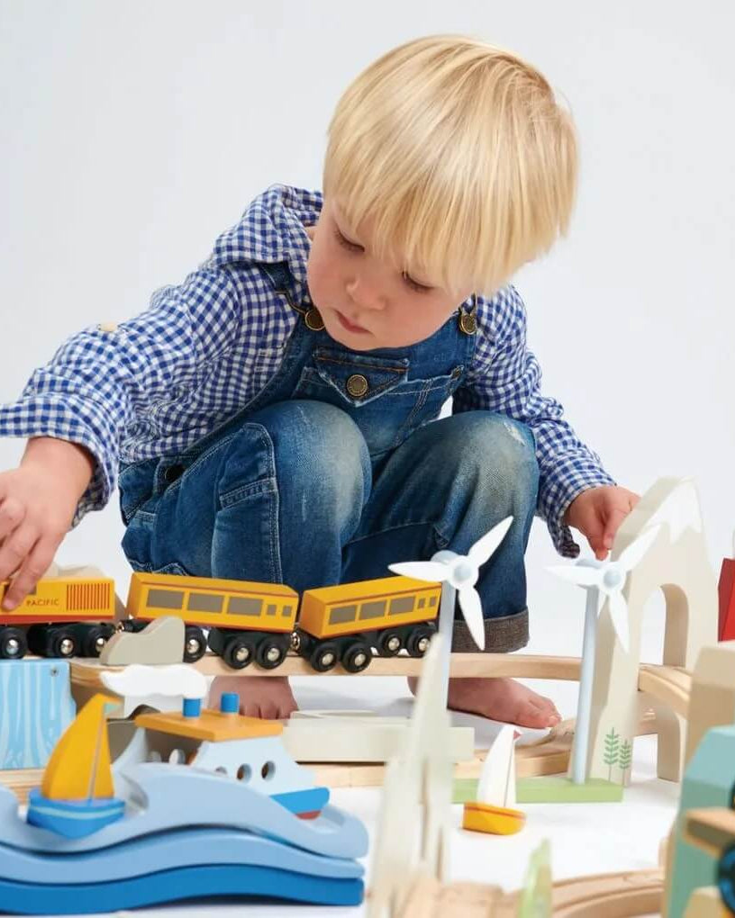 Ensemble de trains Mountain View (115 pcs) -Ensembles de jeu- Boutique LeoLudo-Tender Leaf Toys
