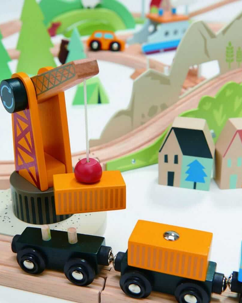Ensemble de trains Mountain View (115 pcs) -Ensembles de jeu- Boutique LeoLudo-Tender Leaf Toys