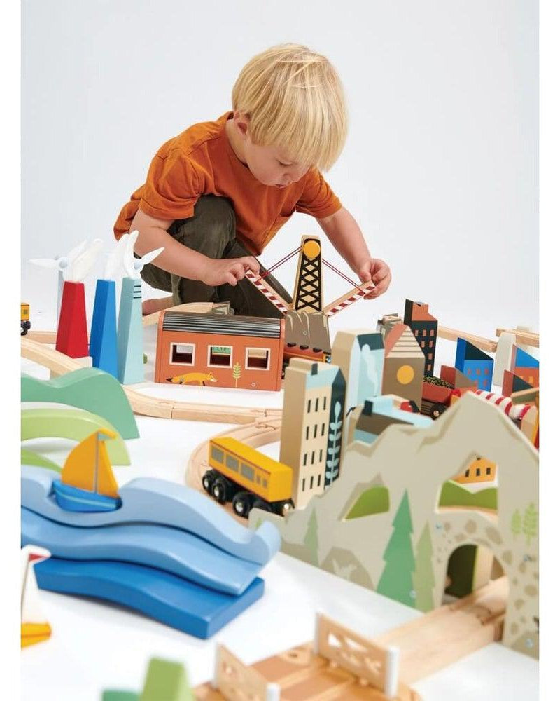 Ensemble de trains Mountain View (115 pcs) -Ensembles de jeu- Boutique LeoLudo-Tender Leaf Toys