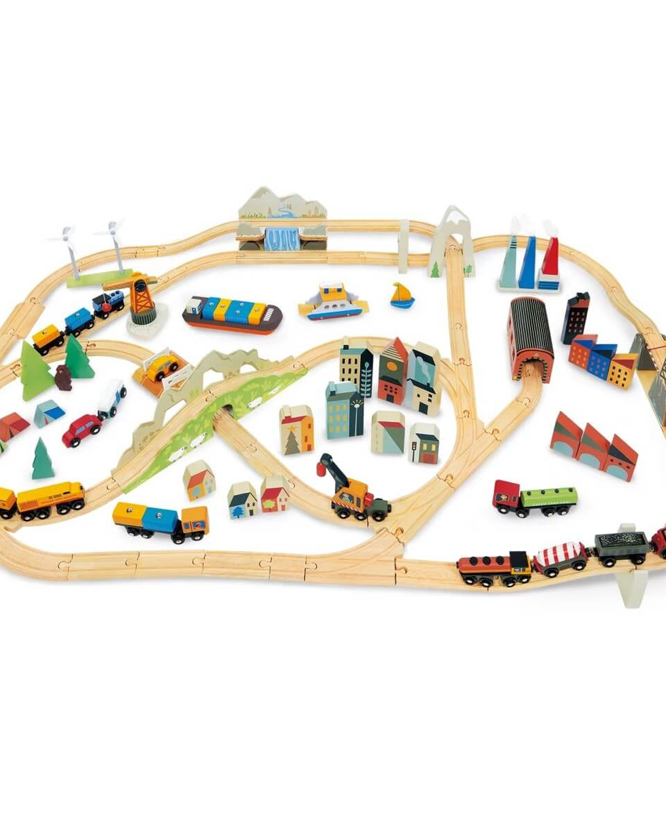 Ensemble de trains Mountain View (115 pcs) -Ensembles de jeu- Boutique LeoLudo-Tender Leaf Toys