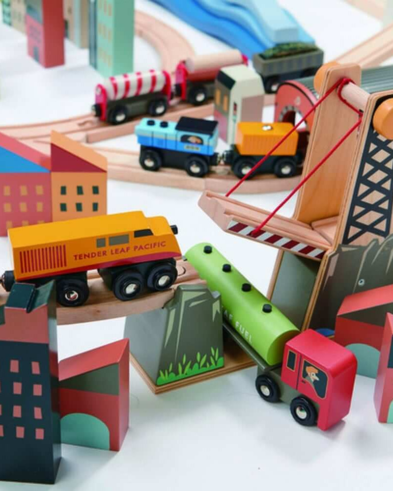 Ensemble de trains Mountain View (115 pcs) -Ensembles de jeu- Boutique LeoLudo-Tender Leaf Toys