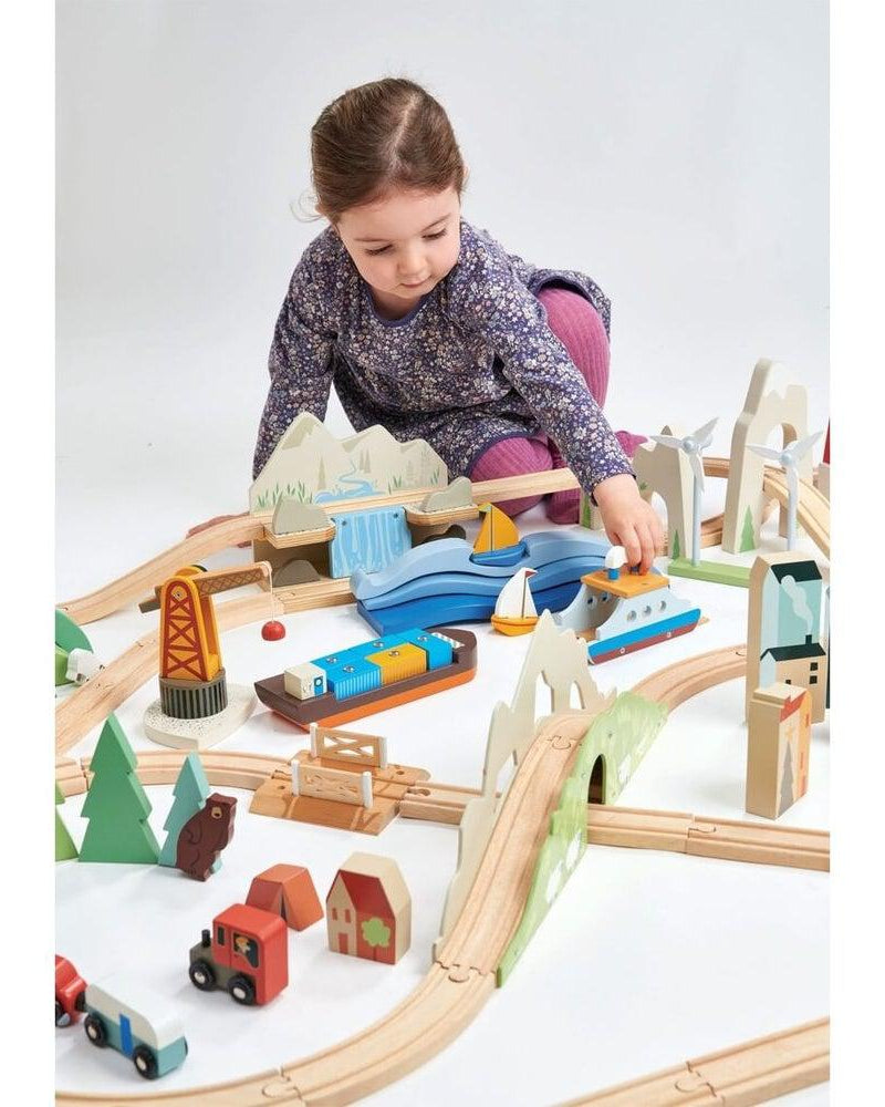 Ensemble de trains Mountain View (115 pcs) -Ensembles de jeu- Boutique LeoLudo-Tender Leaf Toys