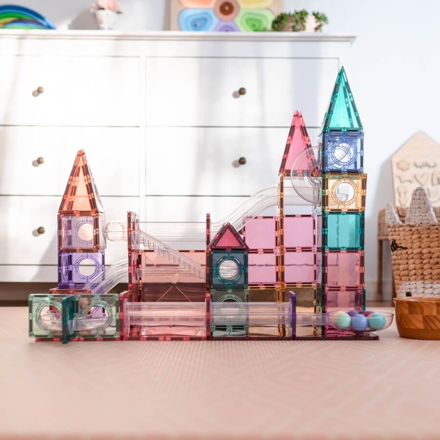 Ensemble parcours de balle Pastel Connetix (106 pcs)-Connetix-Boutique LeoLudo