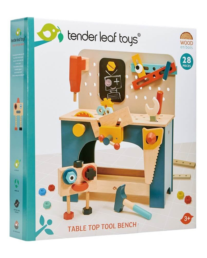 Établi de table et outils (28 pcs) - Jouets d'imitation - Boutique LeoLudo - Tender Leaf Toys