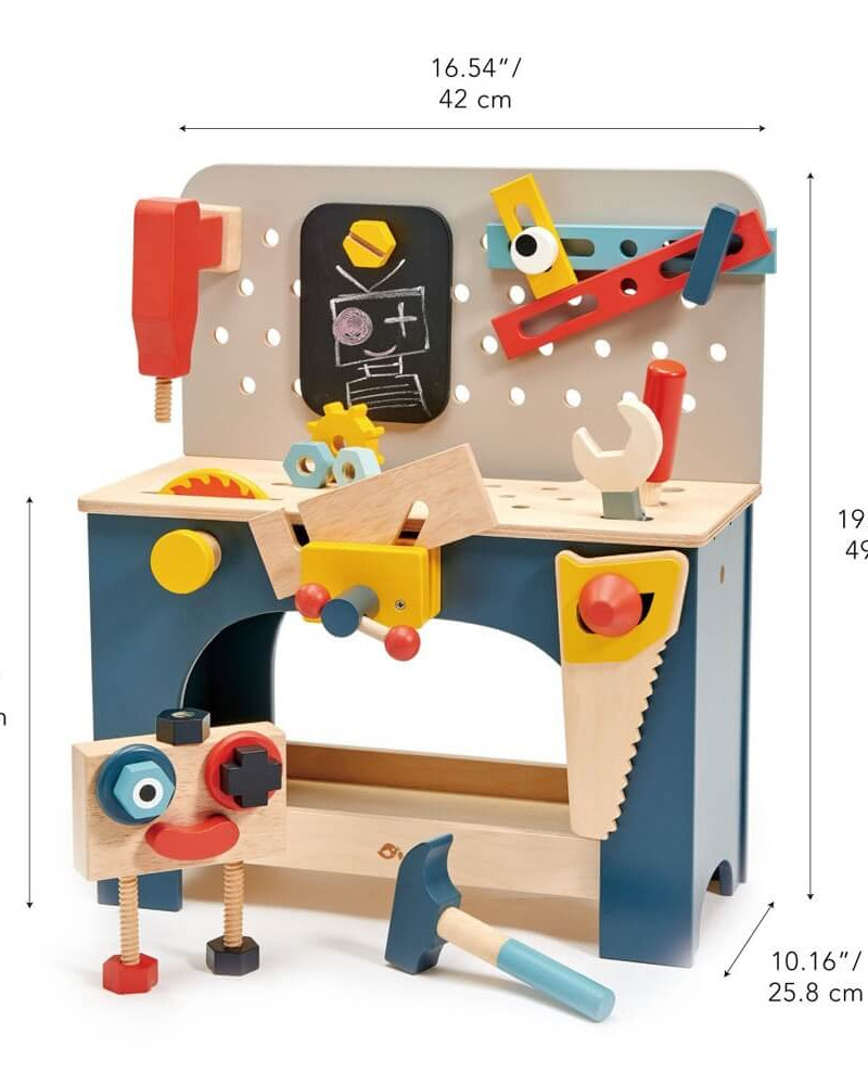 Établi de table et outils (28 pcs) - Jouets d'imitation - Boutique LeoLudo - Tender Leaf Toys
