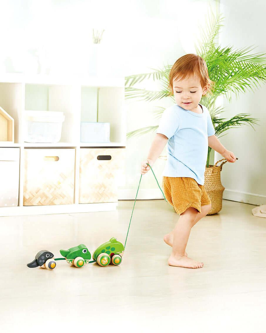 Famille de grenouilles à promener - Jouets à tirer / pousser - Boutique LeoLudo - Hape