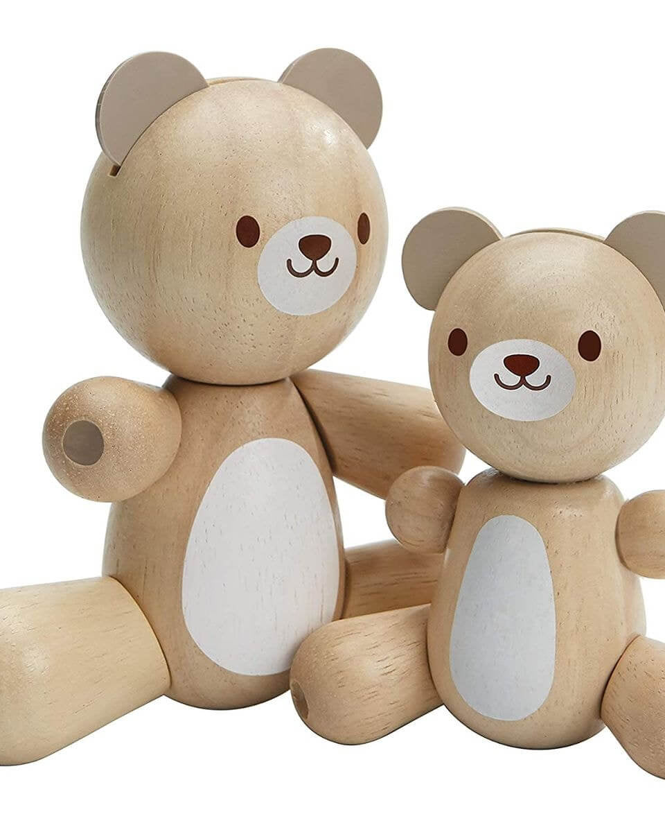 Figurines en bois - Maman ours et ourson articulés -Figurines- Boutique LeoLudo-Plan Toys