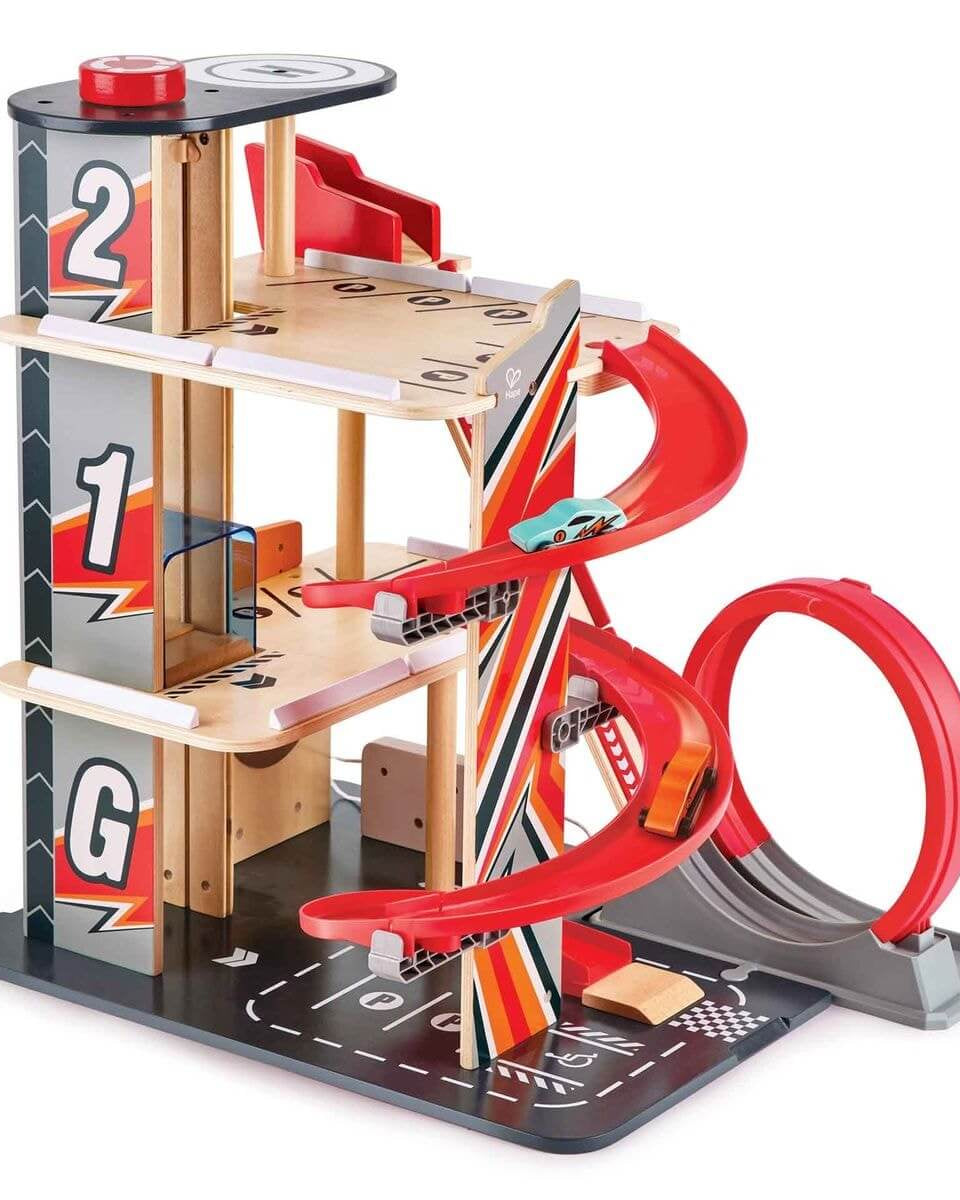 Garage de cascadeurs Gearhead - Ensembles de jeu - Boutique LeoLudo - Hape