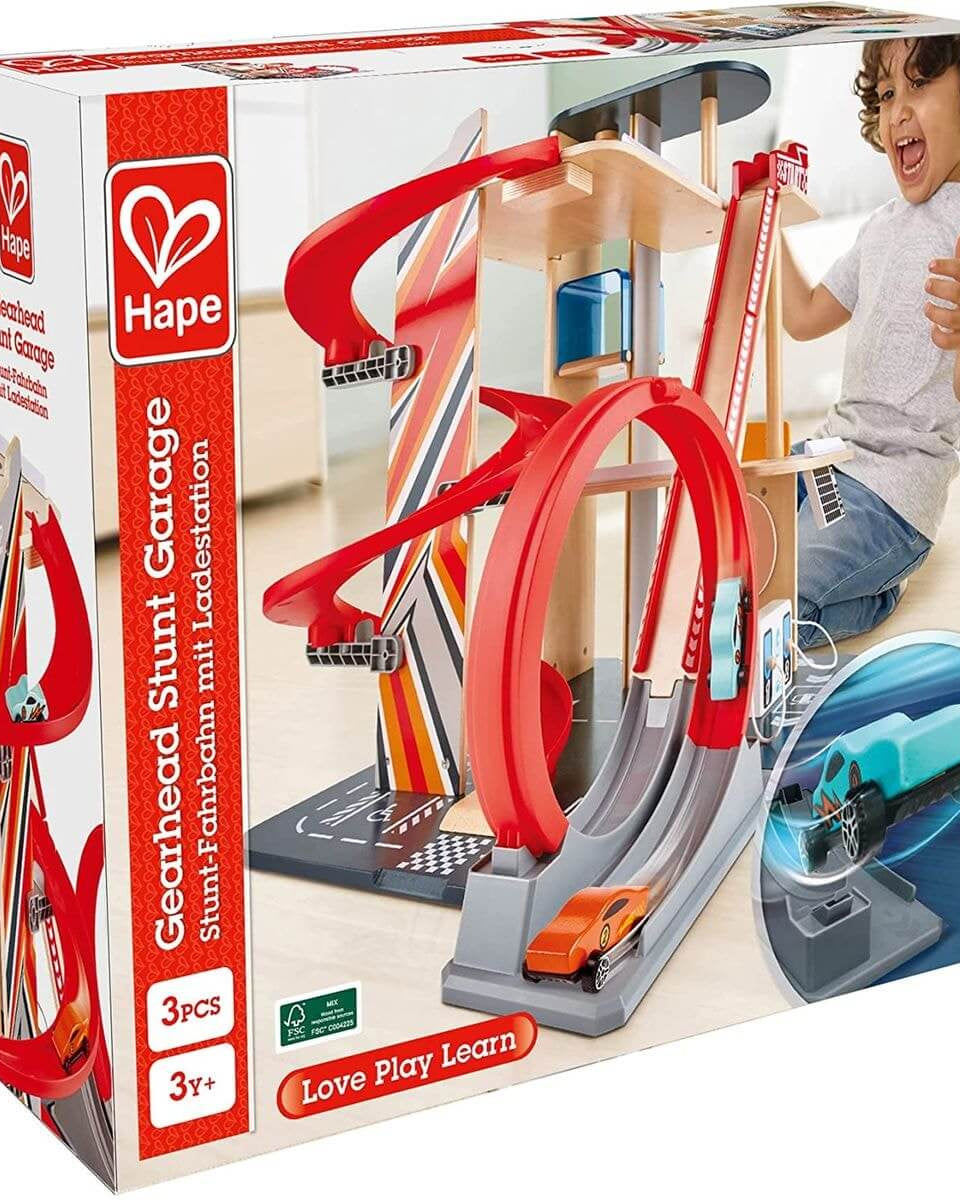 Garage de cascadeurs Gearhead - Ensembles de jeu - Boutique LeoLudo - Hape