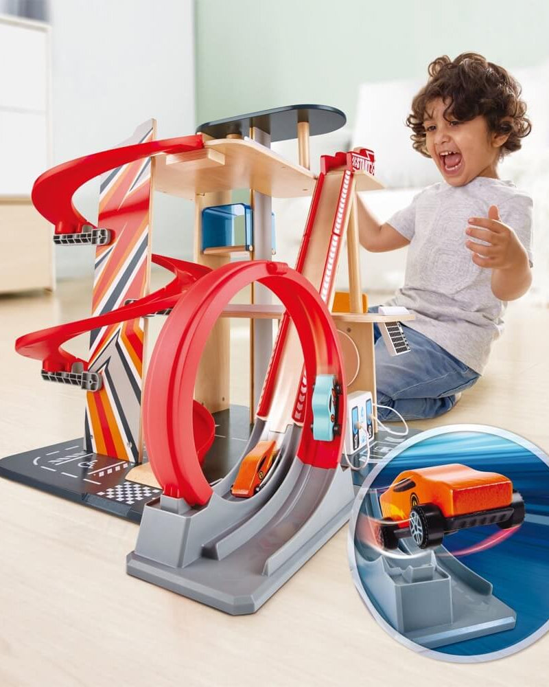 Garage de cascadeurs Gearhead - Ensembles de jeu - Boutique LeoLudo - Hape