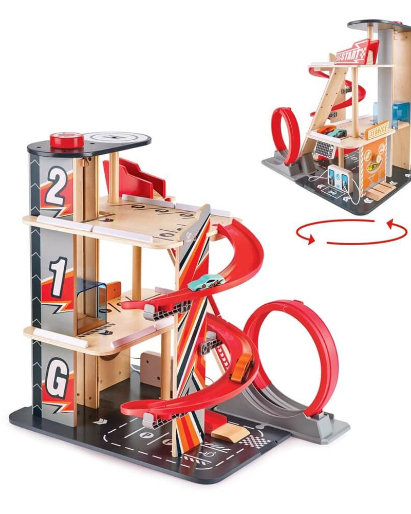 Garage de cascadeurs Gearhead - Ensembles de jeu - Boutique LeoLudo - Hape