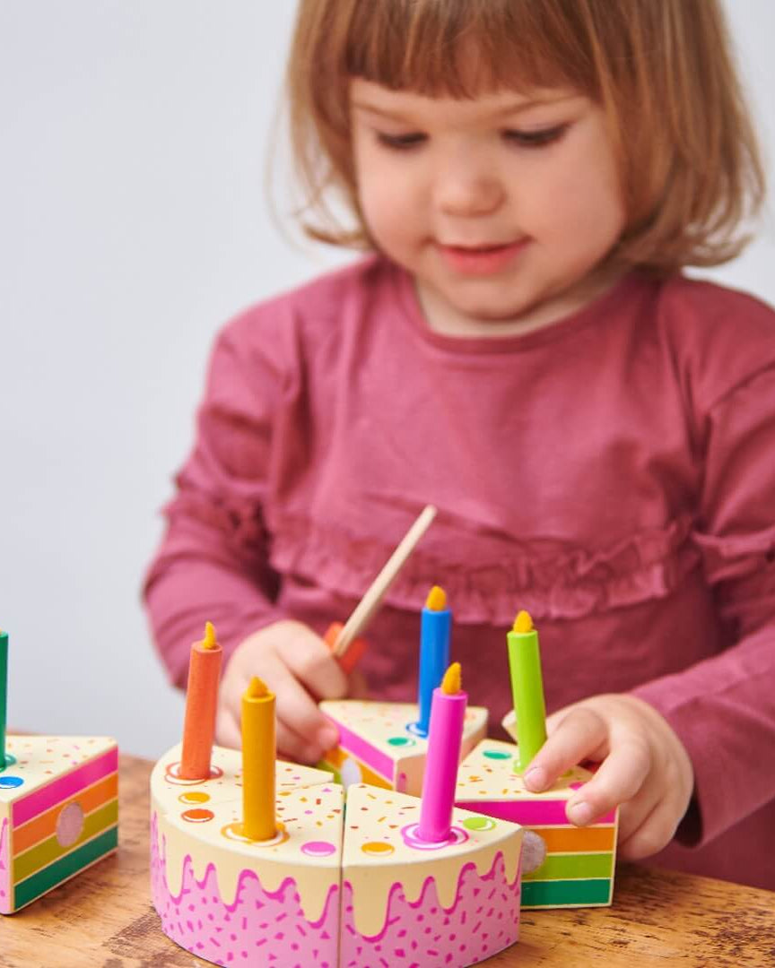 Gâteau d'anniversaire arc - en - ciel - Jouets d'imitation - Boutique LeoLudo - Tender Leaf Toys