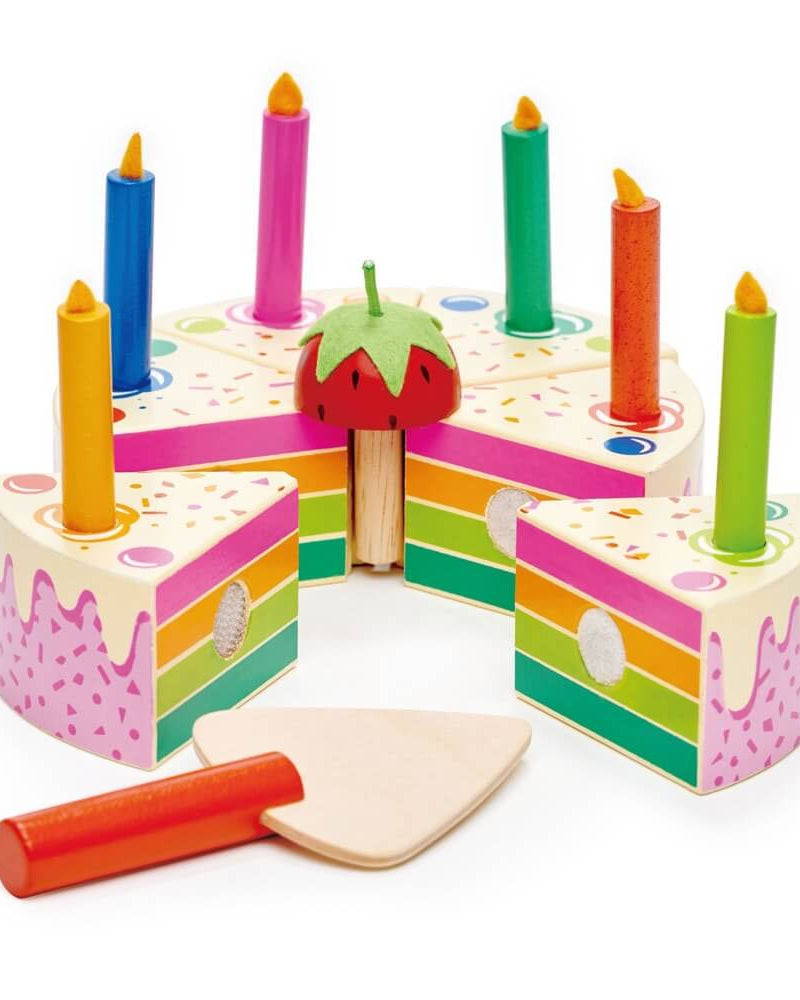 Gâteau d'anniversaire arc - en - ciel - Jouets d'imitation - Boutique LeoLudo - Tender Leaf Toys
