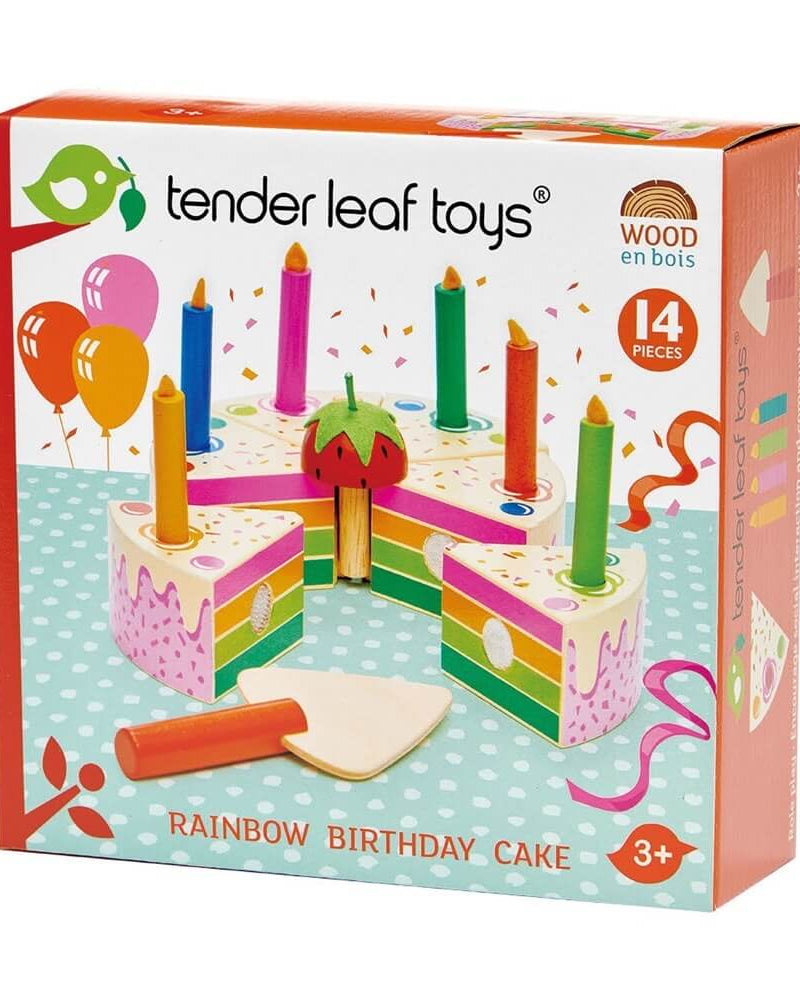 Gâteau d'anniversaire arc - en - ciel - Jouets d'imitation - Boutique LeoLudo - Tender Leaf Toys