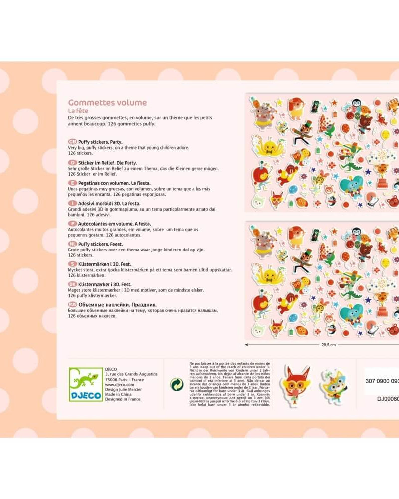 Gommettes 3D - La fête - Art & bricolage - Boutique LeoLudo - Djeco