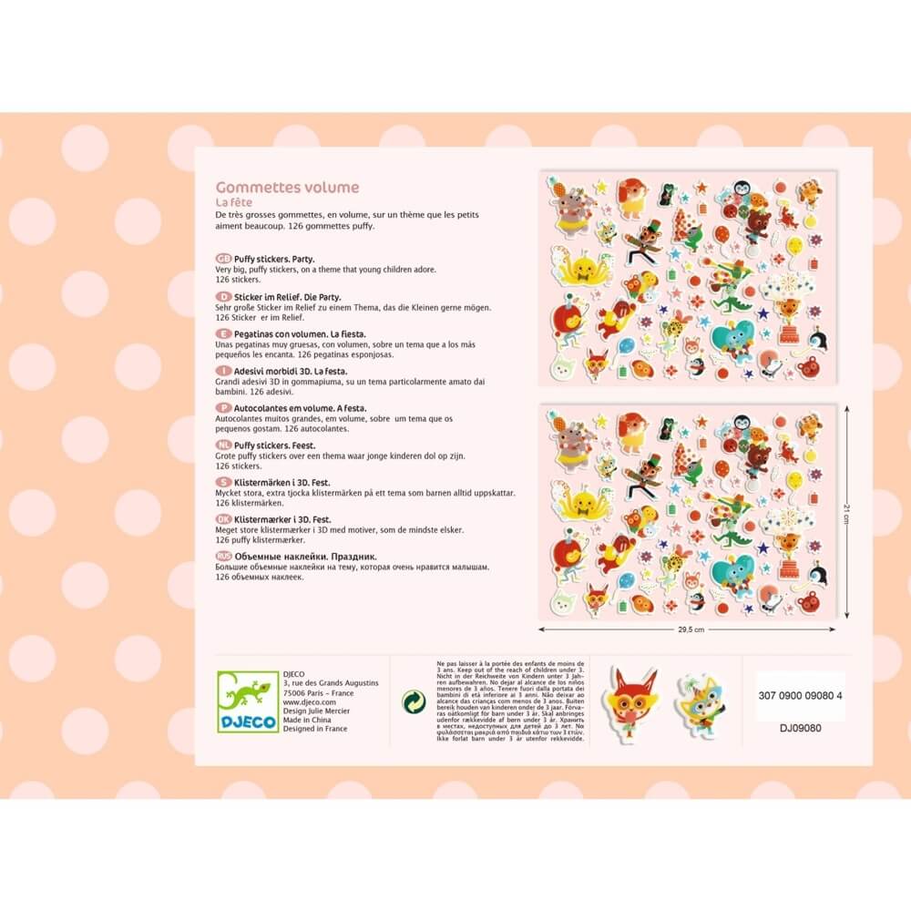 Gommettes 3D - La fête - Art & bricolage - Boutique LeoLudo - Djeco