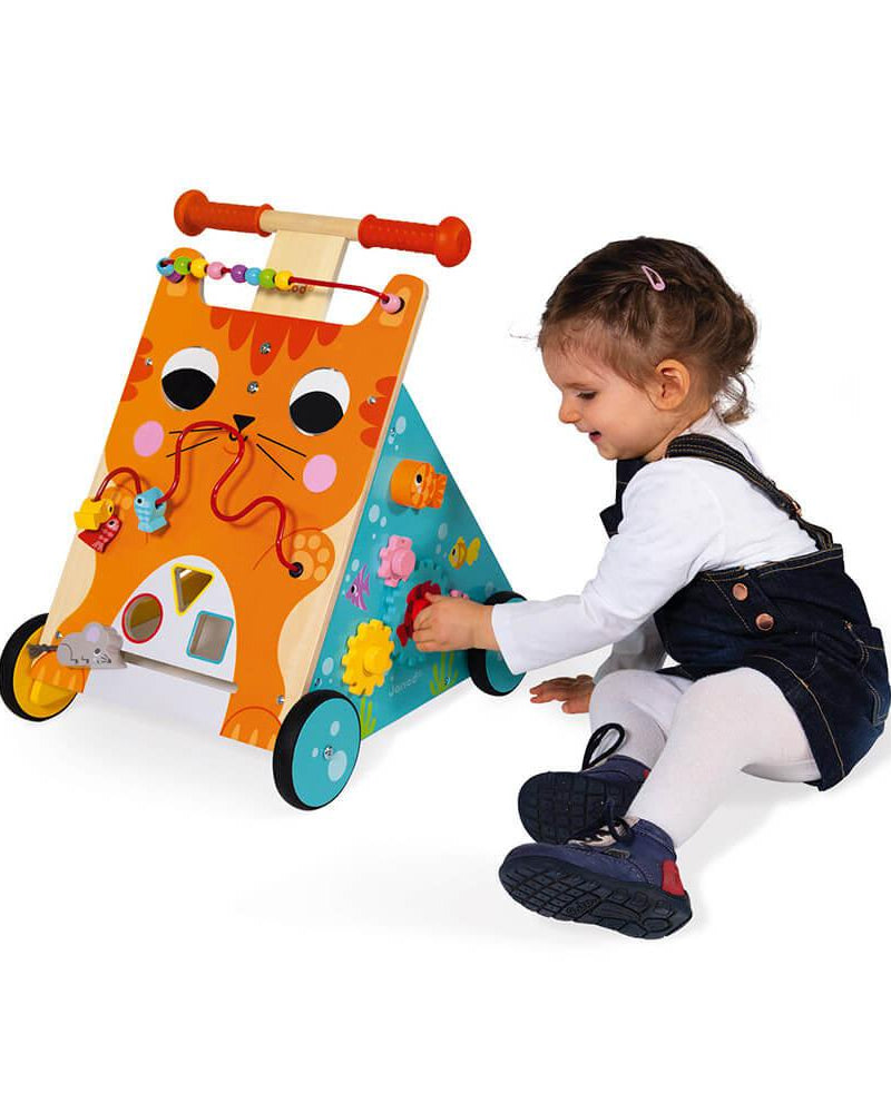 J'apprends à marcher - Chariot multi - activités Chat - Trotteurs - Boutique LeoLudo - Janod