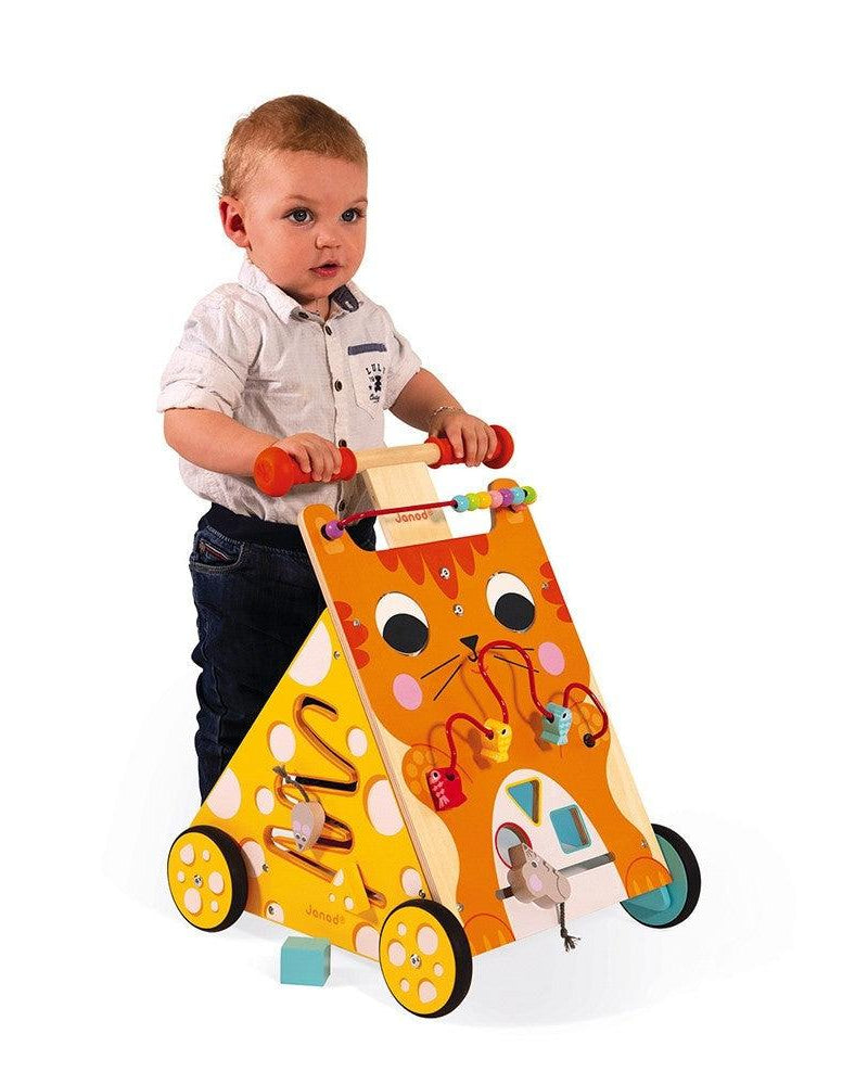 J'apprends à marcher - Chariot multi - activités Chat - Trotteurs - Boutique LeoLudo - Janod