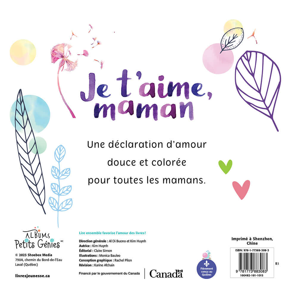 Je t'aime, maman - Livres - Boutique LeoLudo - Petits Génies
