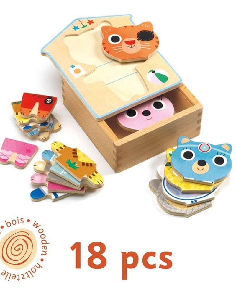 Jeu d'encastrement Dressup Mix - Casse - têtes - Boutique LeoLudo - Djeco