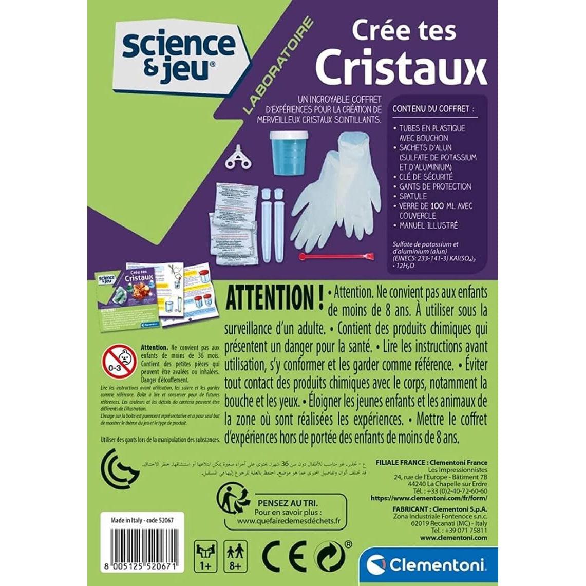 Jeu scientifique - Crée tes cristaux-Clementoni-Boutique LeoLudo