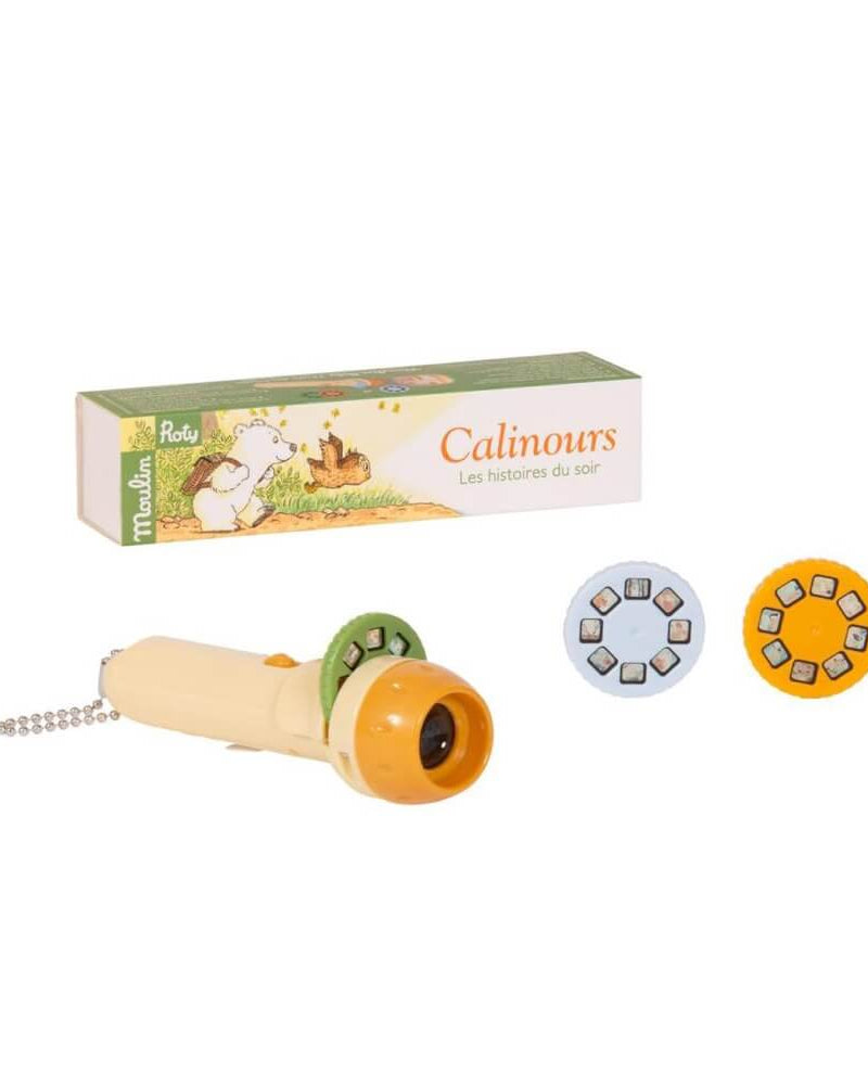 Lampe à histoires - École des loisirs Calinours - Lampes à histoire - Boutique LeoLudo - Moulin Roty