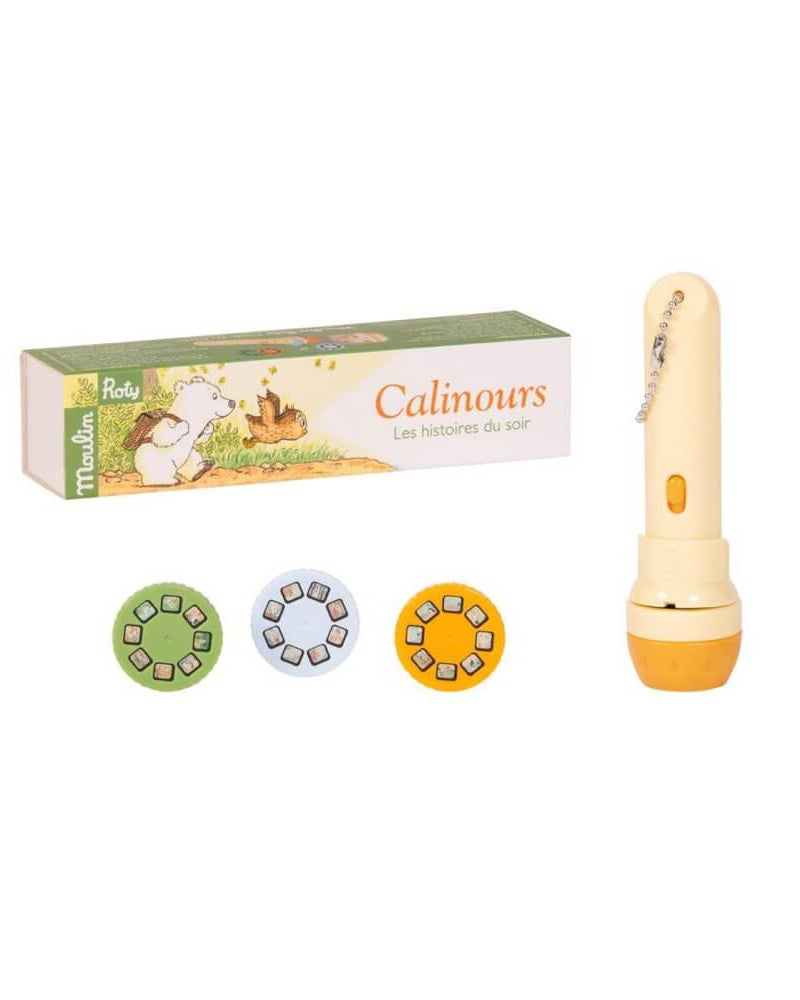 Lampe à histoires - École des loisirs Calinours - Lampes à histoire - Boutique LeoLudo - Moulin Roty