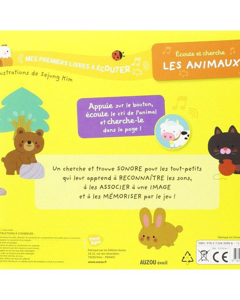 Livre sonore - Écoute et cherche les animaux - Livres d'éveil - Boutique LeoLudo - Auzou
