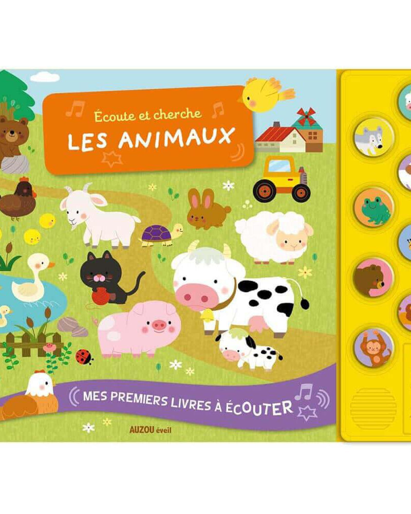 Livre sonore - Écoute et cherche les animaux - Livres d'éveil - Boutique LeoLudo - Auzou
