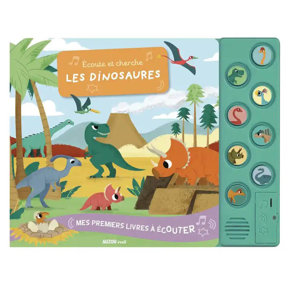 Livre sonore - Écoute et cherche les dinosaures-Livres-Auzou-Boutique LeoLudo