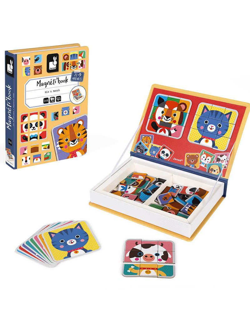 Magnétibook - Mix - & - match Animaux (72 mcx) - Jeux magnétiques - Boutique LeoLudo - Janod
