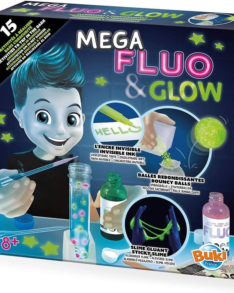 Méga Fluo & Glow - 15 créations dans le noir - Jeux scientifiques - Boutique LeoLudo - Buki