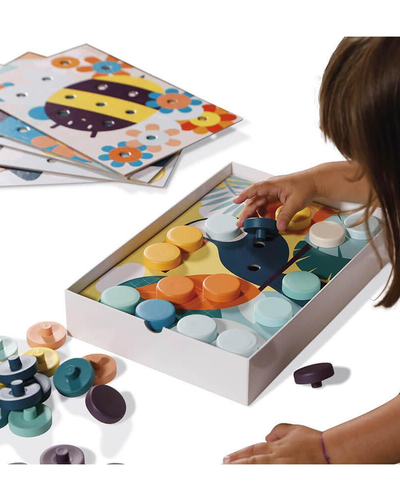 Mes premières mosaïques d'animaux - Jeux de motricité fine - Boutique LeoLudo - Janod