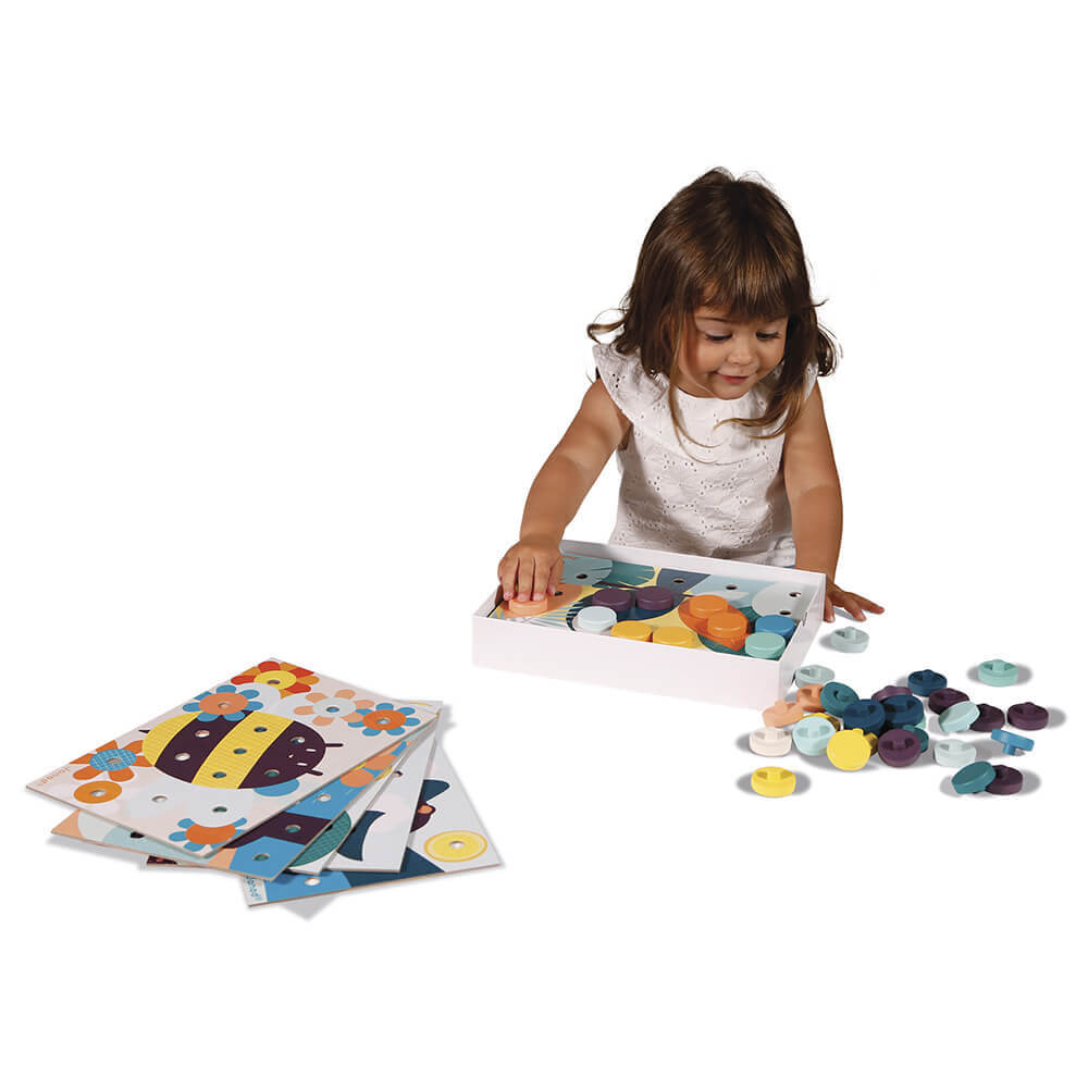 Mes premières mosaïques d'animaux - Jeux de motricité fine - Boutique LeoLudo - Janod