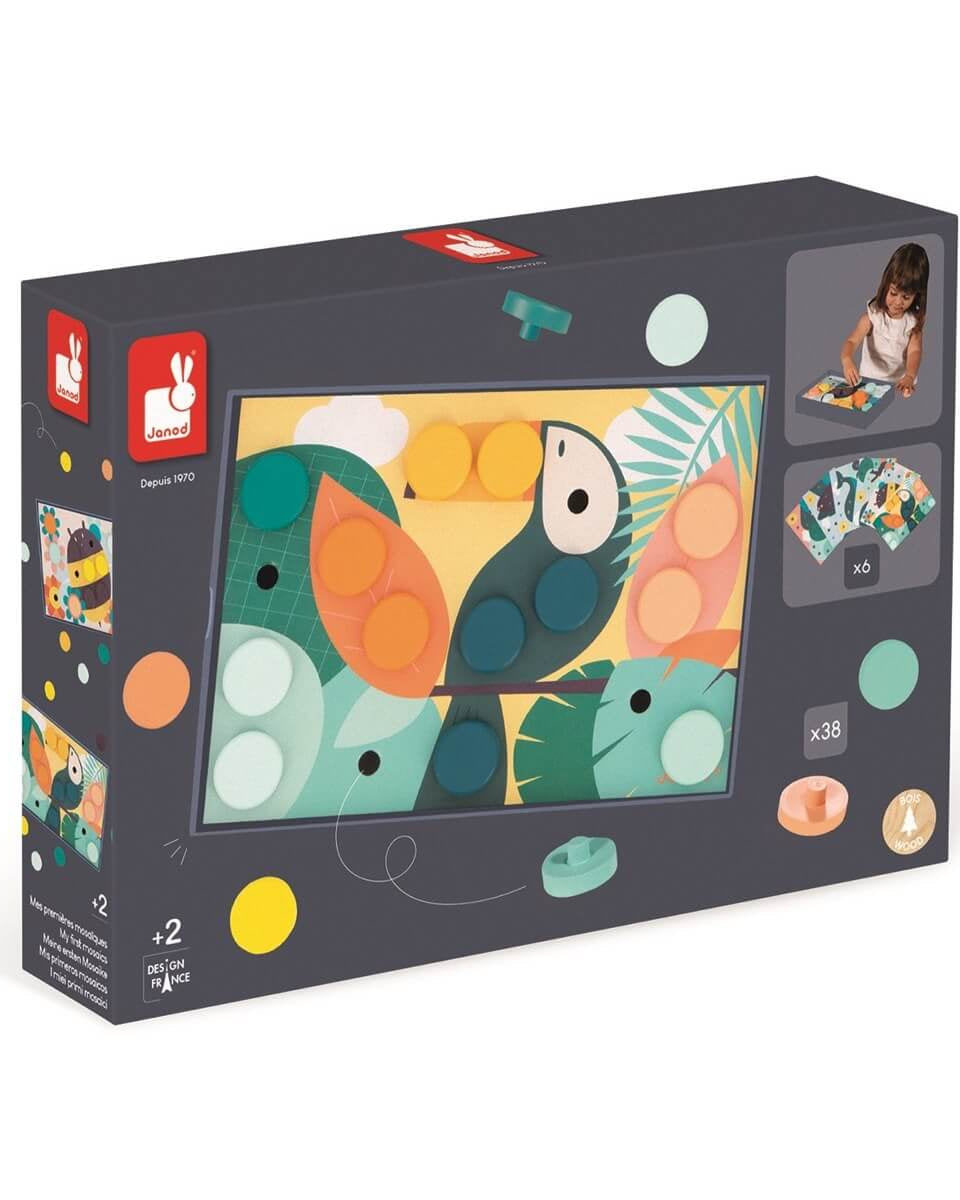 Mes premières mosaïques d'animaux - Jeux de motricité fine - Boutique LeoLudo - Janod