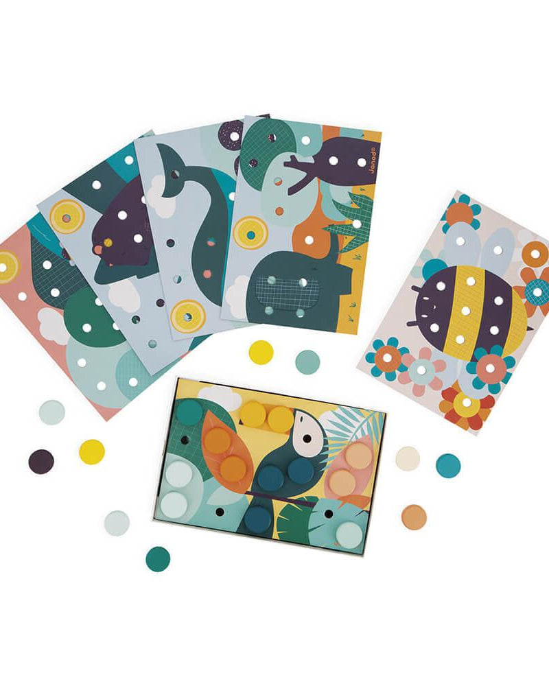 Mes premières mosaïques d'animaux - Jeux de motricité fine - Boutique LeoLudo - Janod