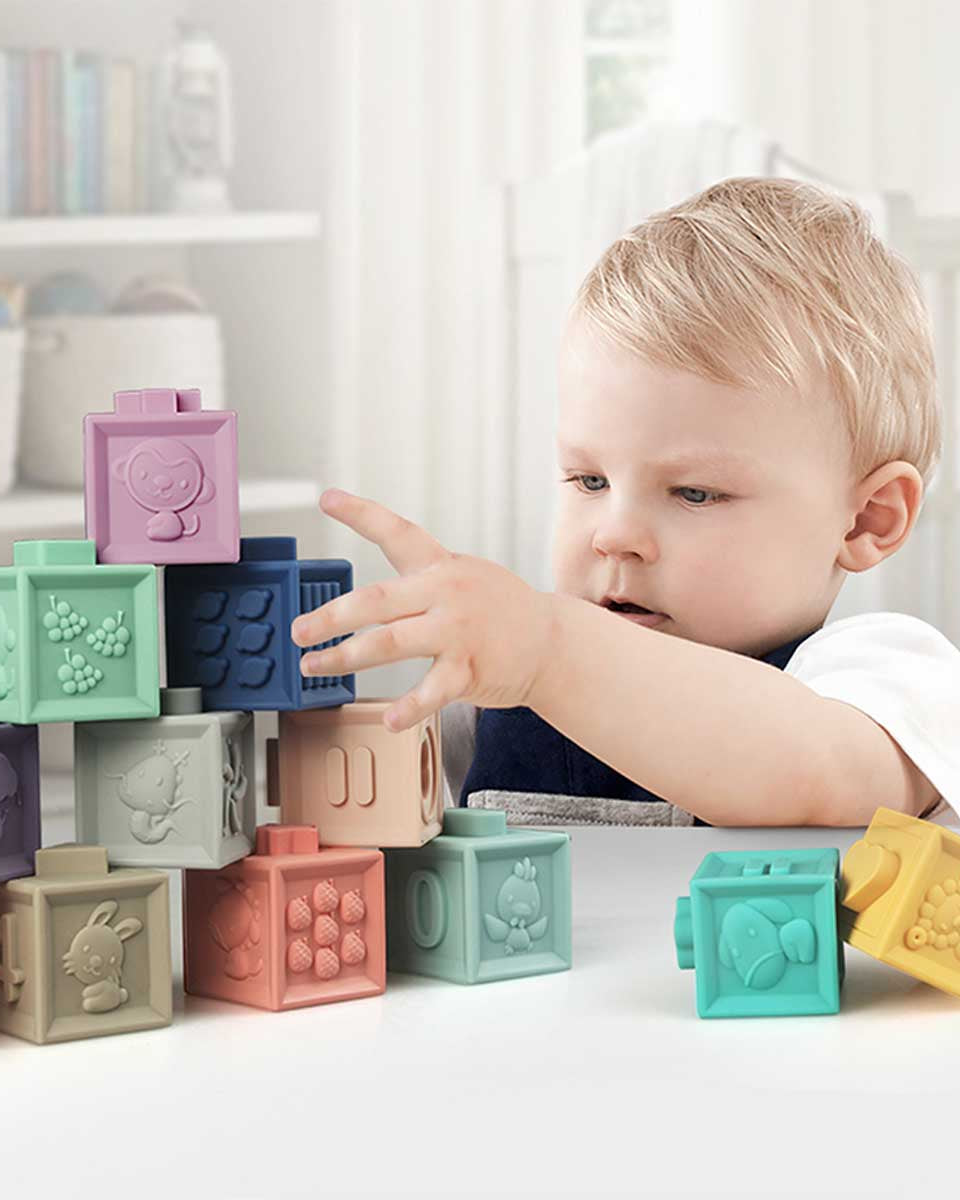 Mes premiers cubes éducatifs 3D - Jouets à trier & empiler - Boutique LeoLudo - BabyToLove