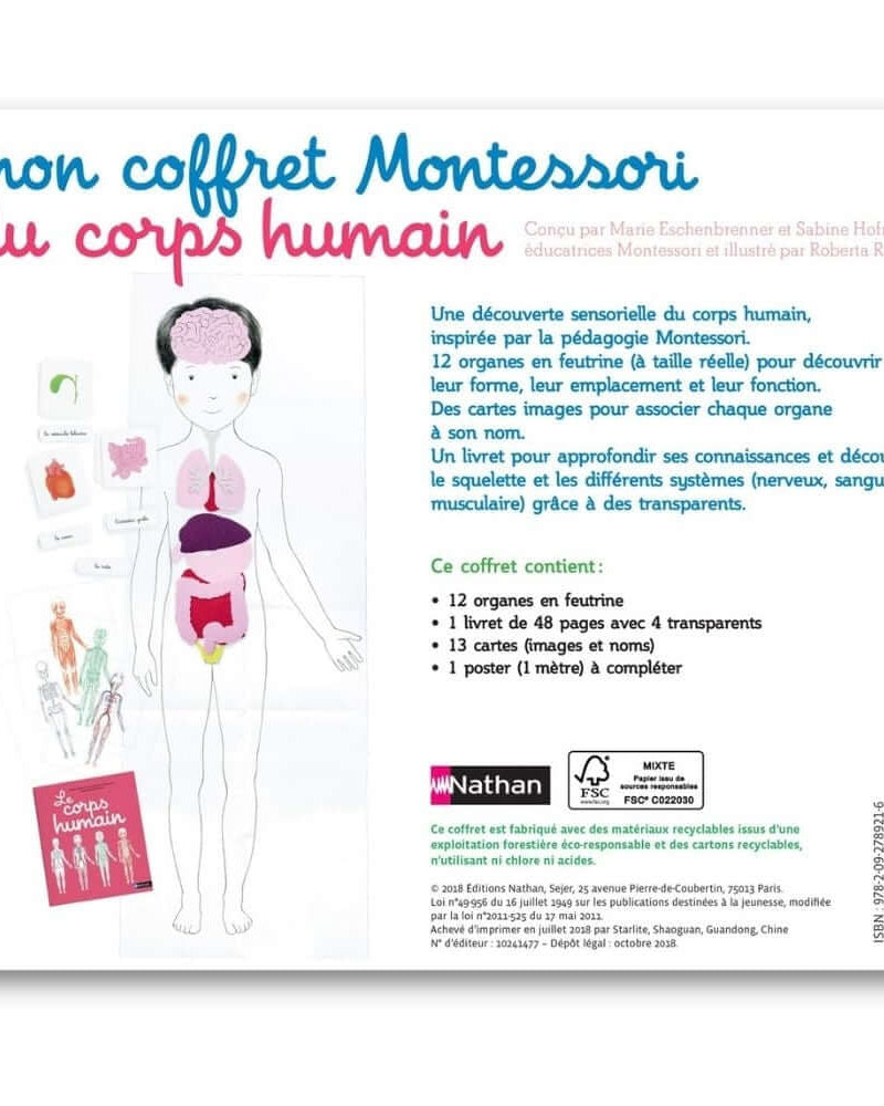 Mon coffret Montessori du corps humain - Jeux éducatifs - Boutique LeoLudo - Nathan