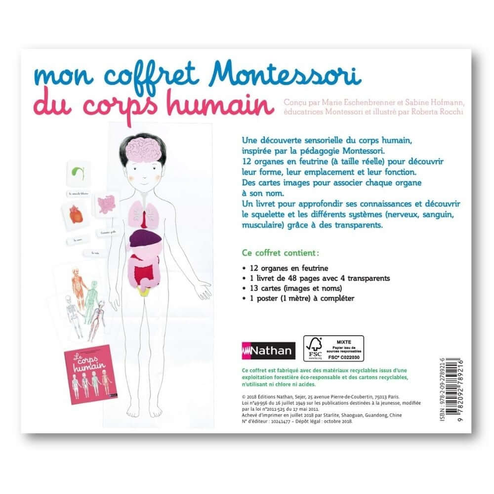 Mon coffret Montessori du corps humain - Jeux éducatifs - Boutique LeoLudo - Nathan