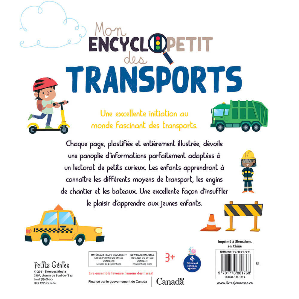 Mon encycloPETIT des Moyens de transport - Livres - Boutique LeoLudo - Petits Génies