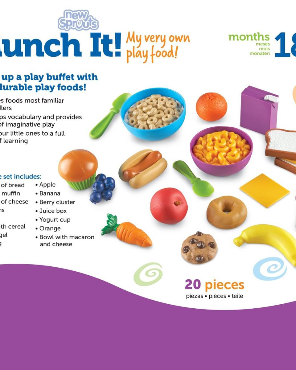 New Sprouts - Ensemble d'aliments de jeu Munch It (20 pcs) - Jouets d'imitation - Boutique LeoLudo - Learning Resources