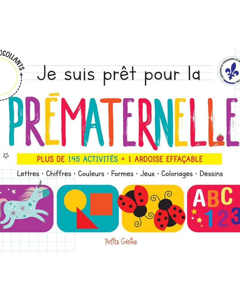 Pad d'activités géant - Je suis prêt pour la prématernelle 4 ans - Cahiers d'activités - Boutique LeoLudo - Petits Génies