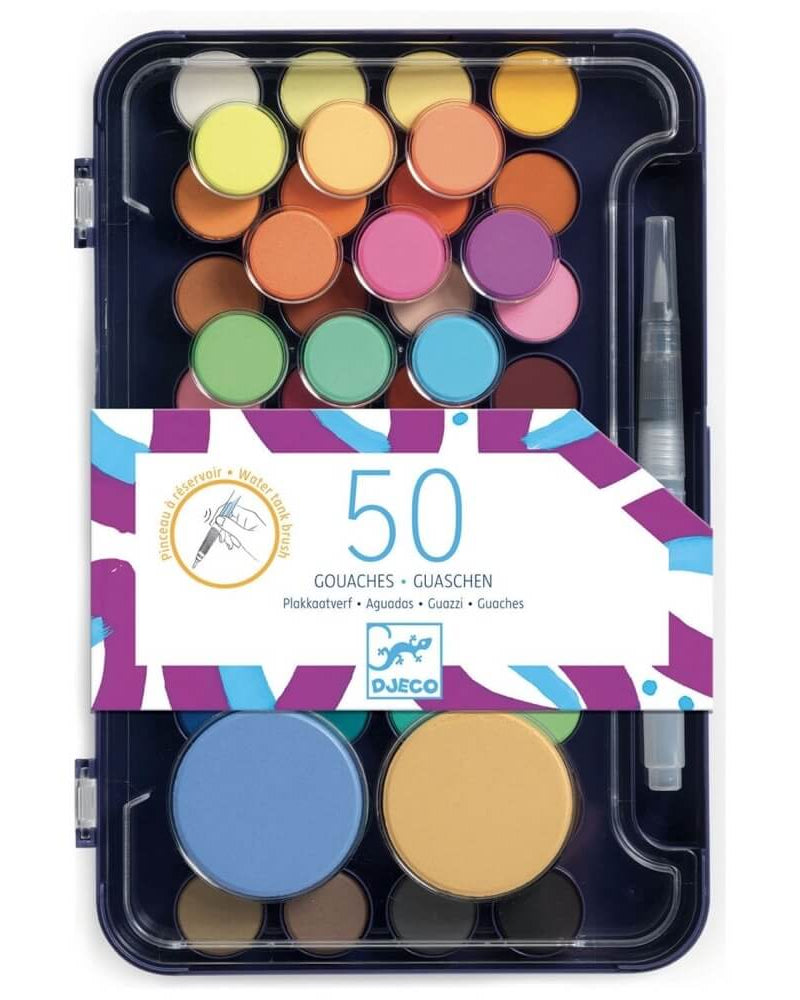 Palette d'artiste 50 pastilles de gouache - Art & bricolage - Boutique LeoLudo - Djeco