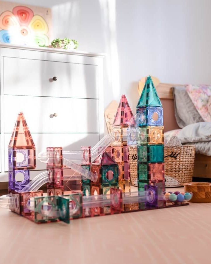 Parcours de balle Pastel Connetix (106 pcs) - Jeux de construction - Boutique LeoLudo - Connetix