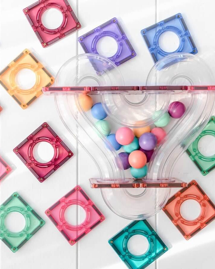Parcours de balle Pastel Connetix (106 pcs) - Jeux de construction - Boutique LeoLudo - Connetix