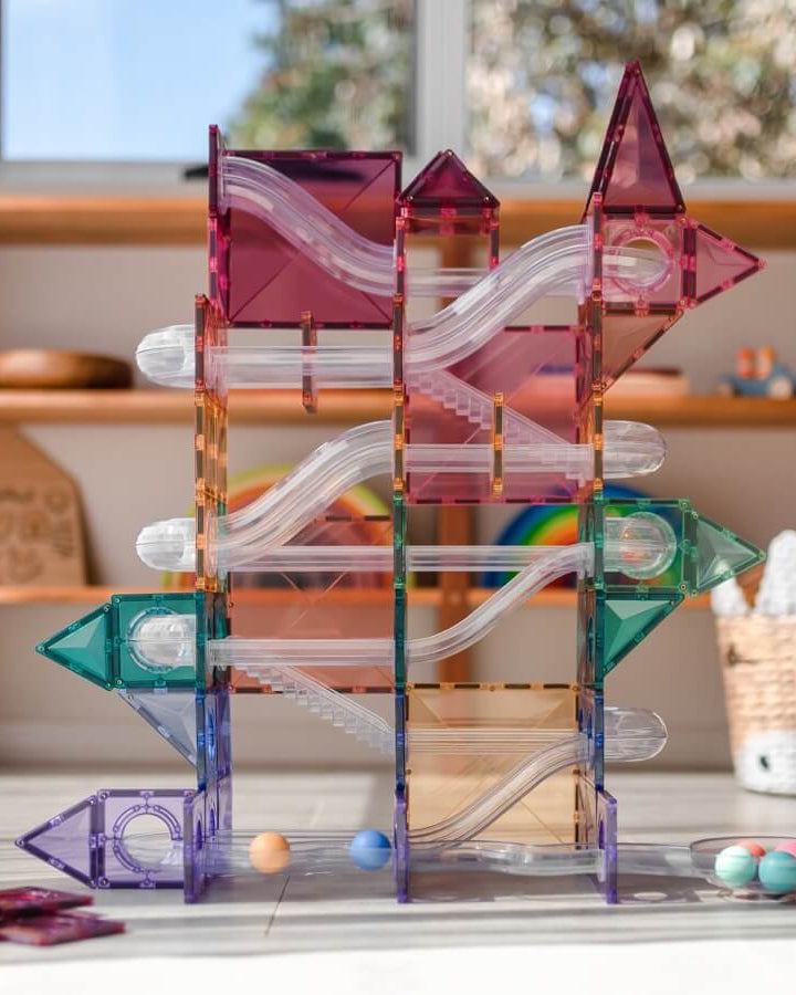 Parcours de balle Pastel Connetix (106 pcs) - Jeux de construction - Boutique LeoLudo - Connetix