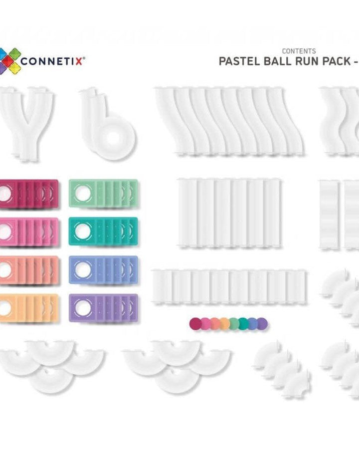 Parcours de balle Pastel Connetix (106 pcs) - Jeux de construction - Boutique LeoLudo - Connetix