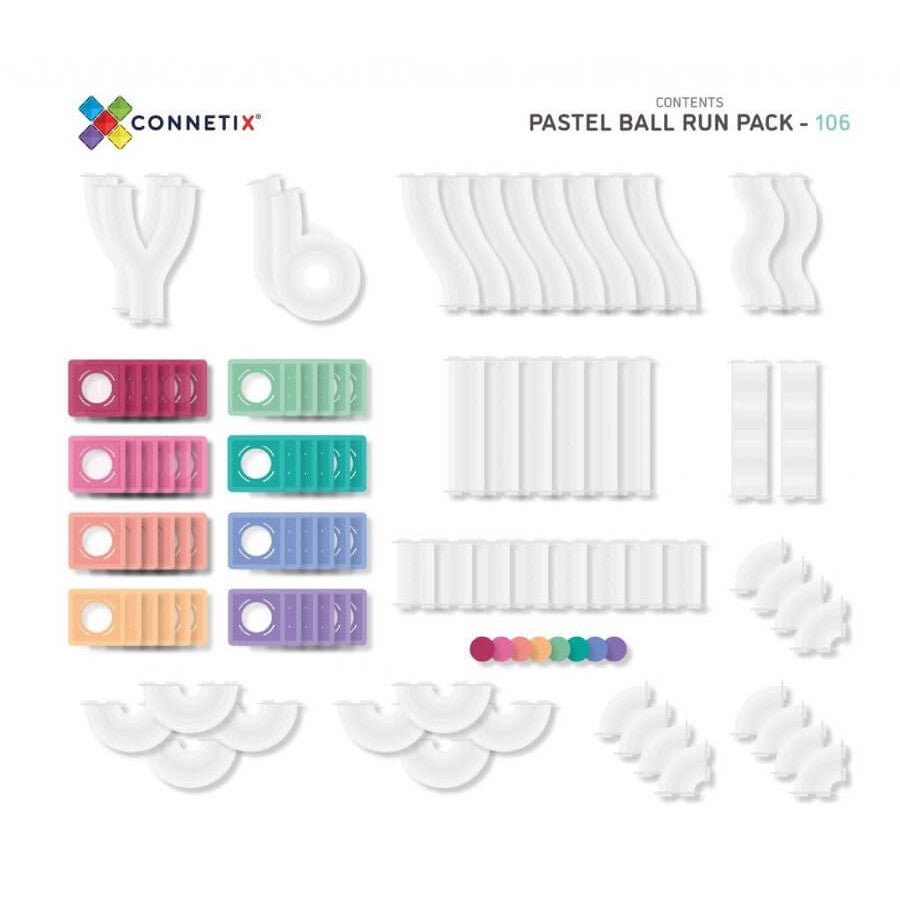 Parcours de balle Pastel Connetix (106 pcs) - Jeux de construction - Boutique LeoLudo - Connetix