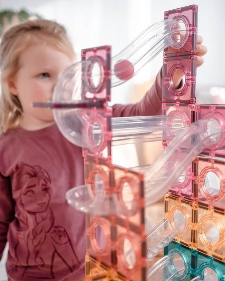 Parcours de balle Pastel Connetix (106 pcs) - Jeux de construction - Boutique LeoLudo - Connetix